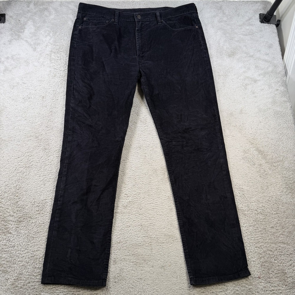 Levis 511 Pants Mens 38x32 Black Corduroy Slim Casual Stretch Cotton White Tab